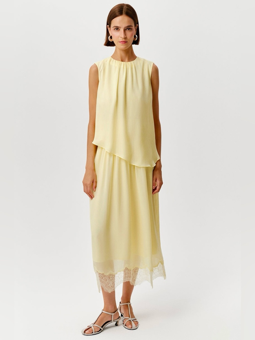 NEW. Anthropologie Exquise Alix Lace Hem Midi Dress. NWT